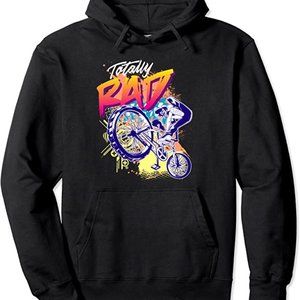 Totally Rad Back 80's Throwback Retro Men’s Premium BMX Hoodie -Size M